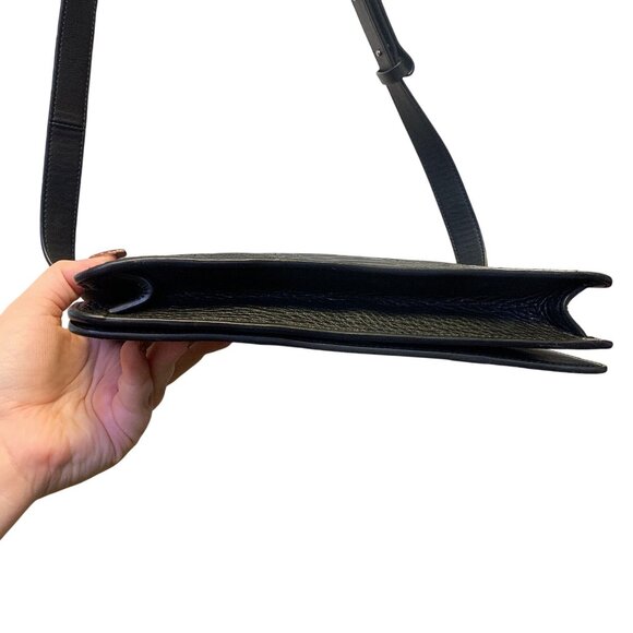 Vince Black Embossed Leather Crossbody Bag With Adjustable Strap - Picture 5 of 6